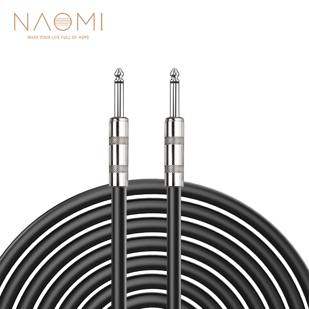 NAOMI metalen 6,35 mm jack naar 6,35 mm jack connector 3M / 10FT PVC-kabel digitale audiokabel