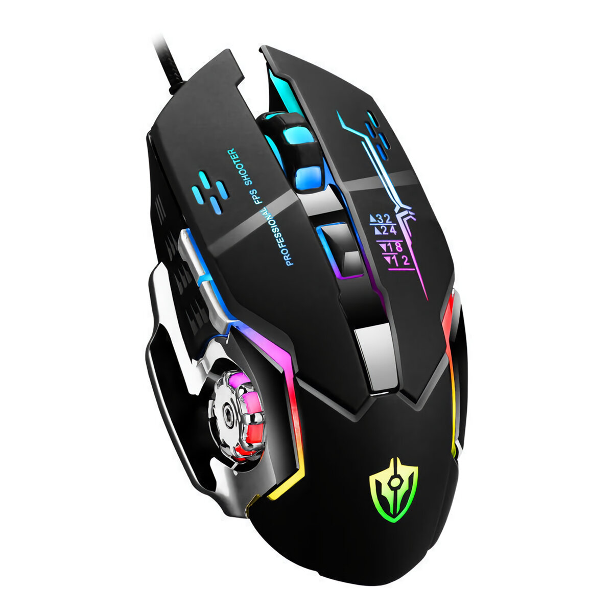 Shipadoo X7 Wired Gaming Mouse Metal Base 800-3200DPI 4 Colors Breathing Backlight Ergonomic Home Of