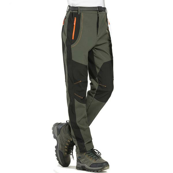 outdoors thick fleece warm pants soft shell trousers at Banggood