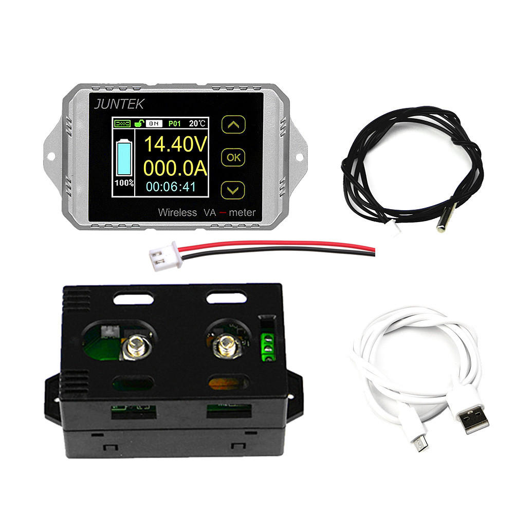 

VAT1030 Wireless DC Voltmeter Current Tester Watt Measurement Digital Display Electric Garage Meter With Temperature Sen