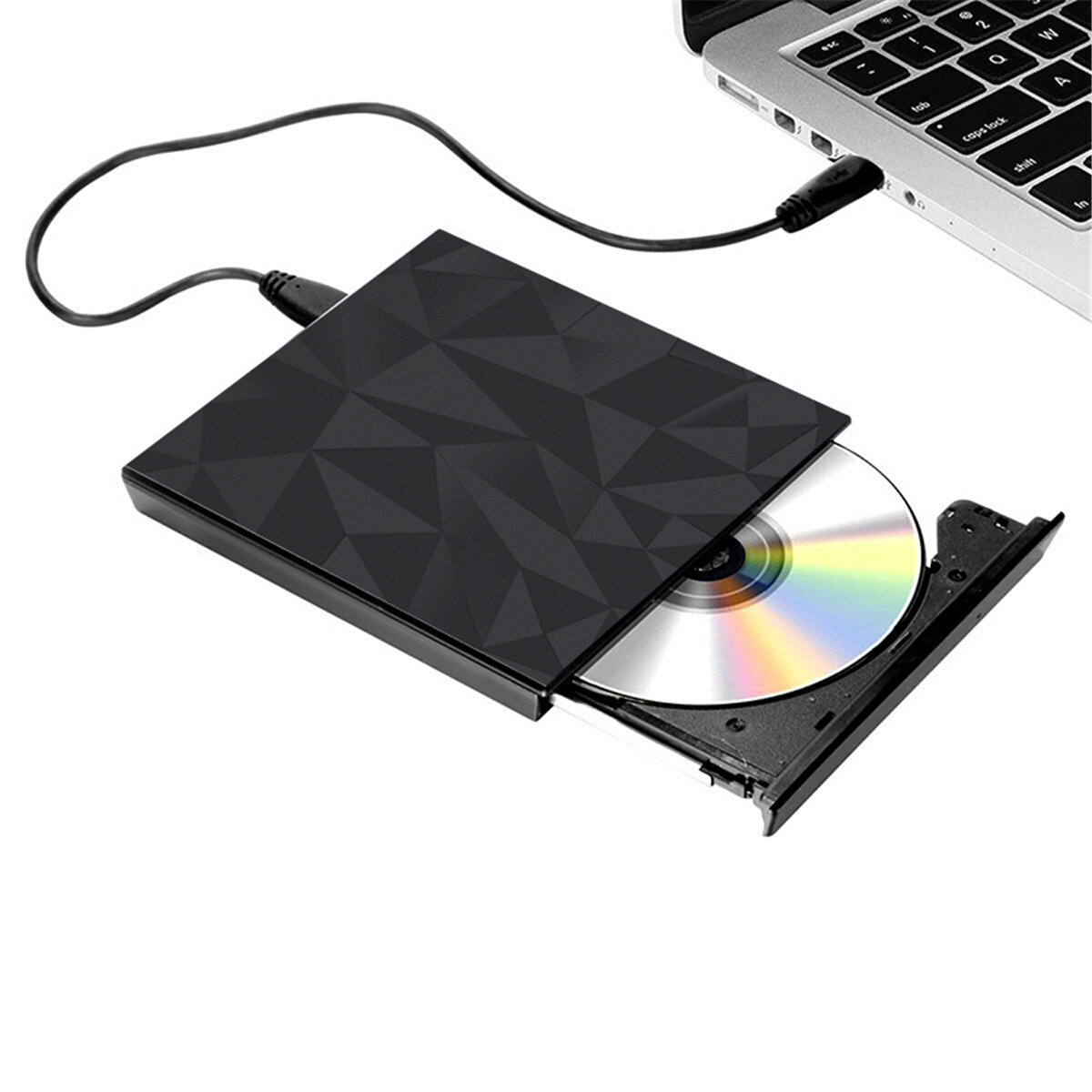 Draagbaar USB 3.0 Zwart Lade-type Externe DVD-RW Max. 24X Snelle gegevensoverdracht voor Win XP Win 