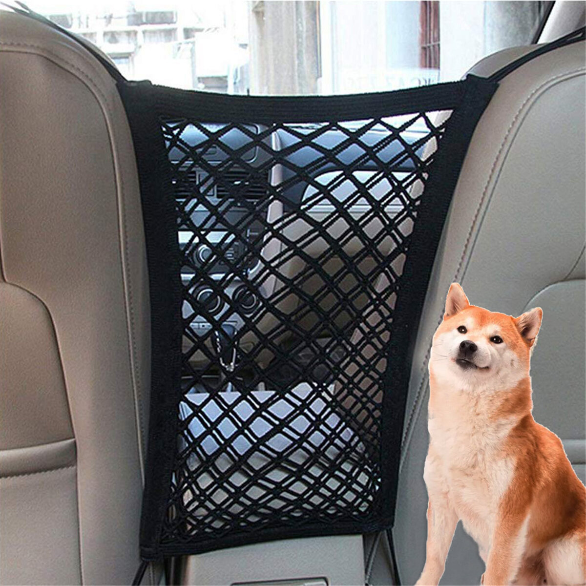 

Dog Pet Net Isolation Fence Elastic Safety Travel Cat Pet Back Seat Barrier