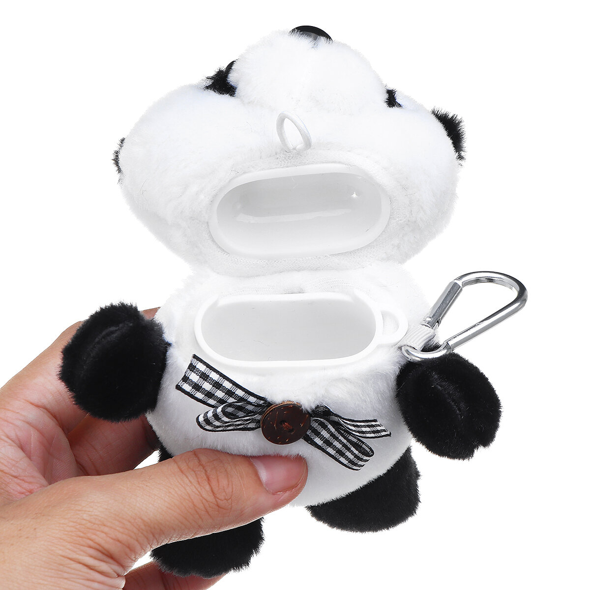 Plush Panda Cartoon Earphone Storage Case For Airpods 1 2 Shockproof Dust-proof Protective Headset C