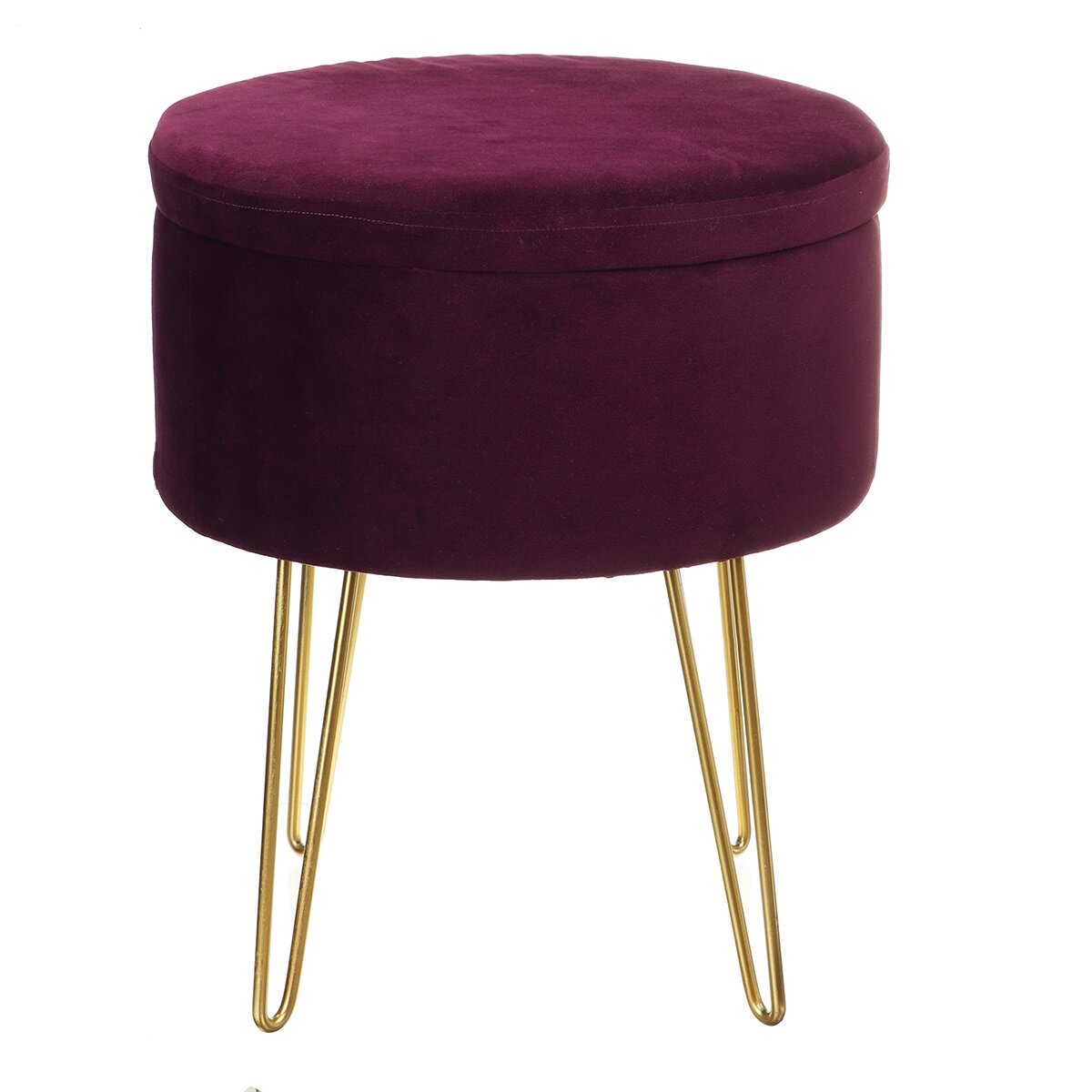 Velvet Storage Footstool Sofa Ottoman Footrest Makeup Dressing Table Stool Storage Box Bench Seat Chair Home Office Furn