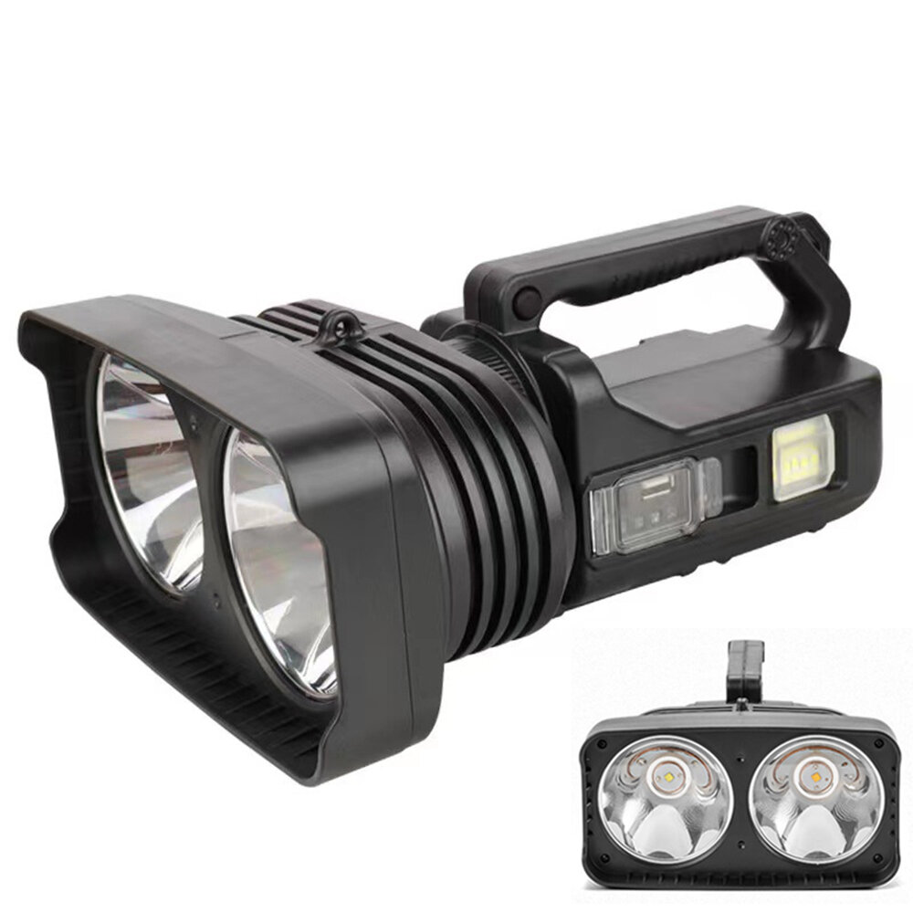 XANES? W5123 2000LM Handheld Flashlight Dual Light Source Highlight 1000M Long Range Searchlight 720