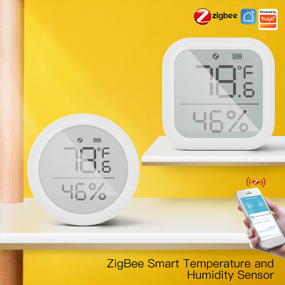 

MoesHouse Tuya ZIGBE Smart Digital Temperature and Humidity Sensor LCD Display Intelligent Hygrometer Thermometer Data L