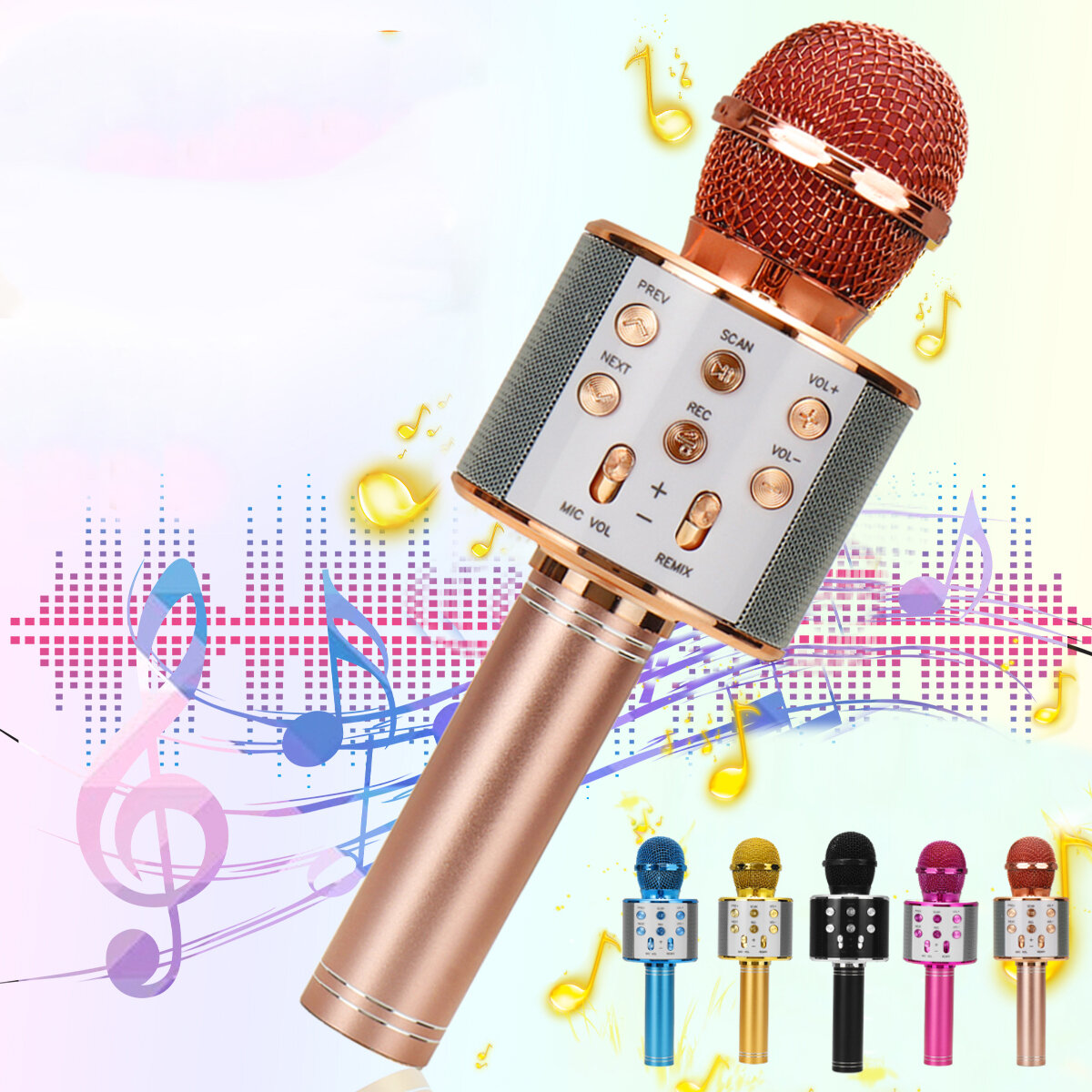 Bakeey 858 Wirelss Bluetooth-microfoon DSP Ruisonderdrukking Karaoke Microfoonrecorder HIFI Stereolu