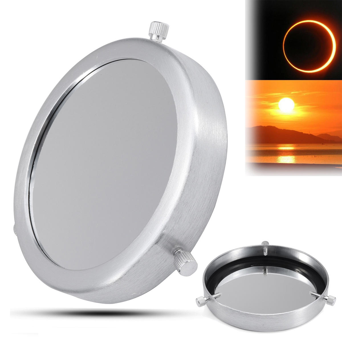 Silver 70-92mm Solar Filter Baader Film Metal Cover For Astronomical Telescope