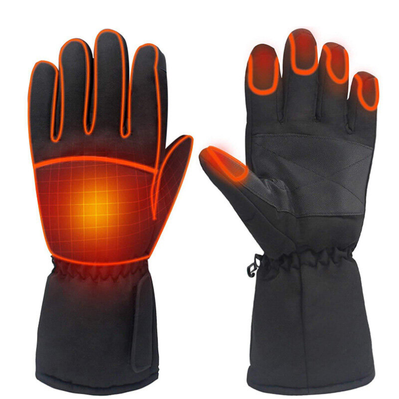1 Pair Electric Heated Gloves Touchscreen Warm Battery Gloves Full Finger Waterproof...