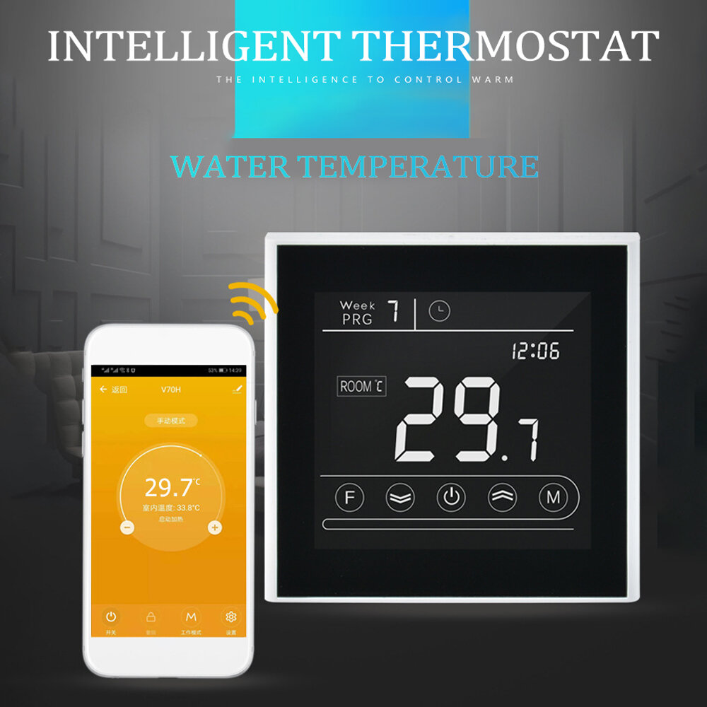MINCO HEAT MK70GA-W AC95~240V WIFI Thermostat for Water Floor Heating Touch Screen Temperature Contr