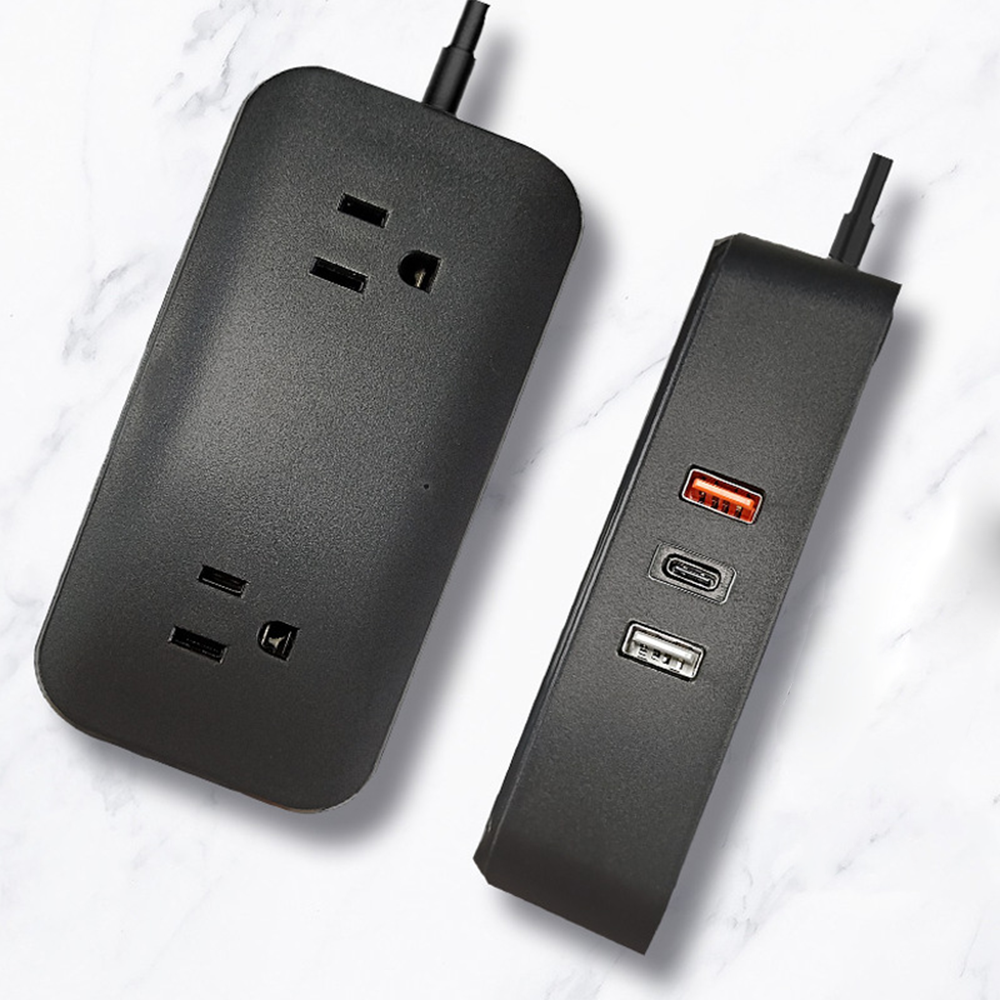 

US Plug Power Strip Socket Panel with Fast Charging, 2 USB Ports 1 Type-C Port, 5V/9V 2000W