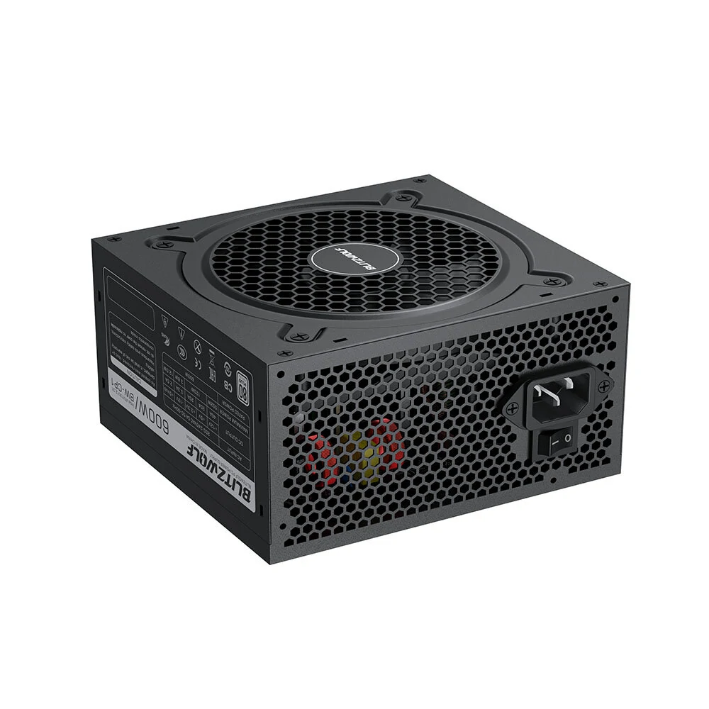 BlitzWolfÂ®BW-CP1 400W/600W PC ATX Power Supply 80PLUS White Certified With 7 Prevention Technology Wide Range Voltage Excellent Heat Dissipation 87% Load Efficiency Multiple Protection - EU Plug 400W