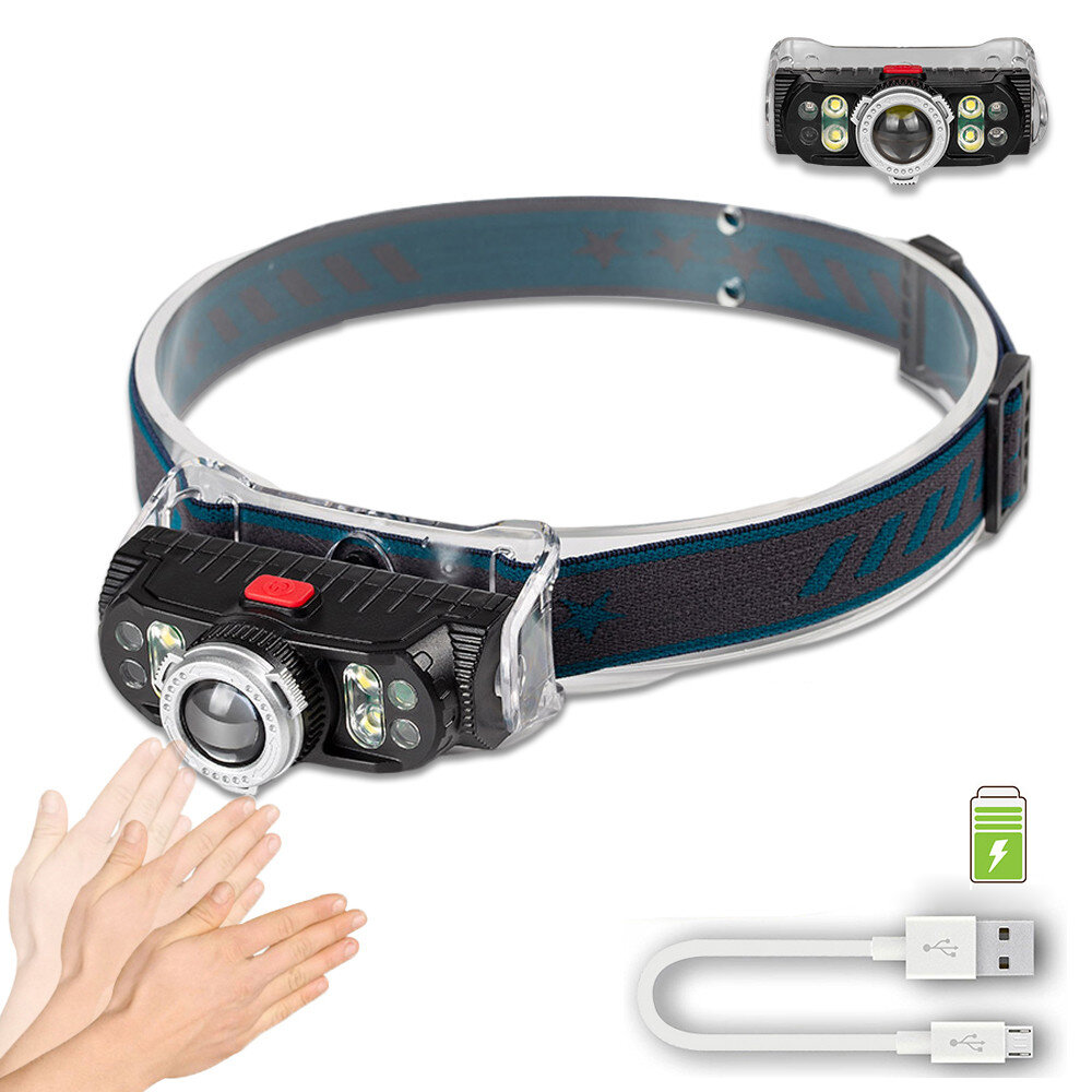 

BIKIGHT W660-1 Induction LED Headlamp Super Bright Zoomable 4 Modes USB Rechargeable Work Light Flashlight with Magnet