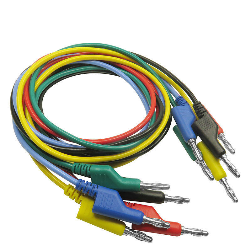 DANIU P1036 10Pcs 1M 4mm Banana to Banana Plug Test Cable Lead for Multimeter Tester 5 Colors