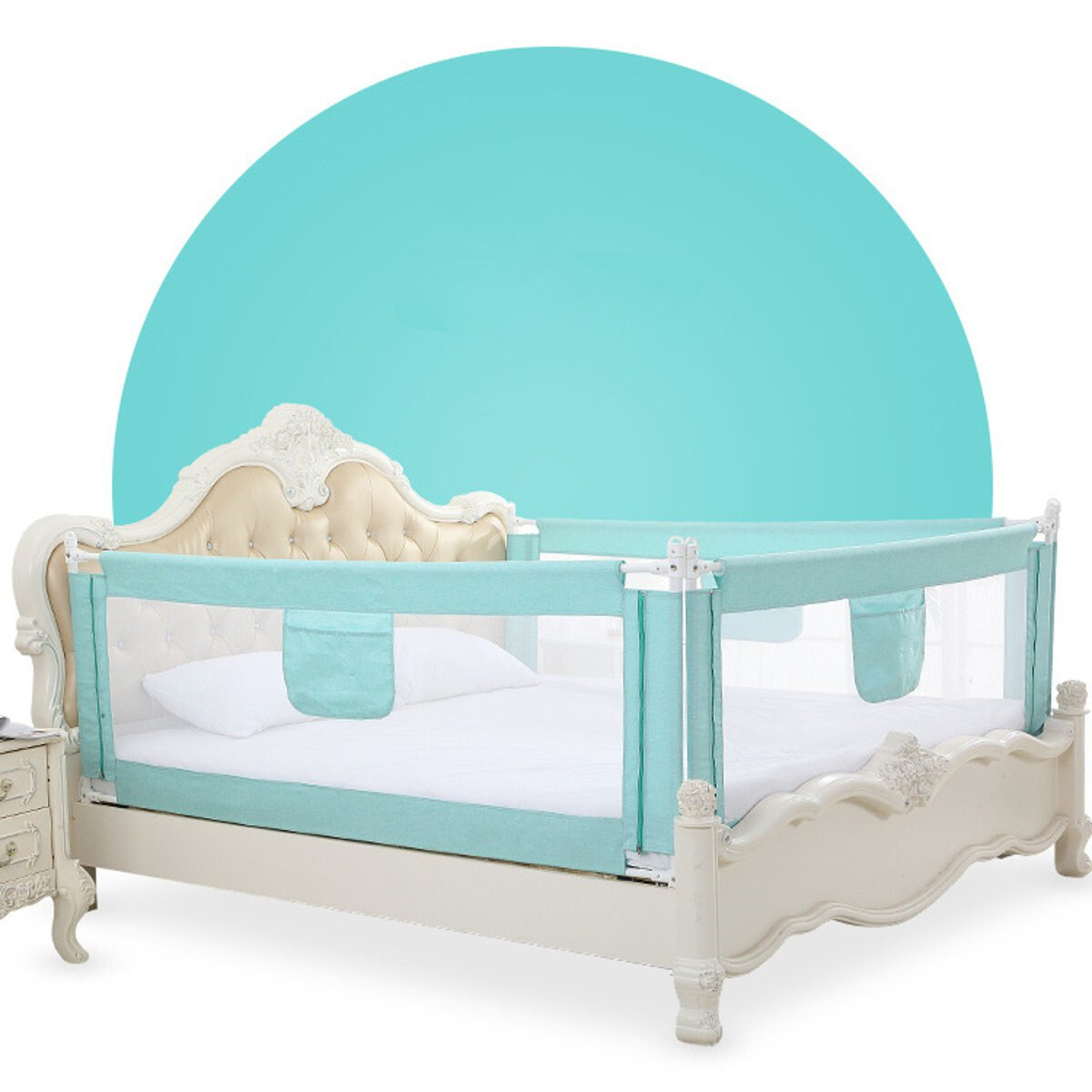 

1.5M Adjustable Kids Infant Bed Guard Rail Toddler Crib Side Safety Barrier Protect for Baby Bed Safety