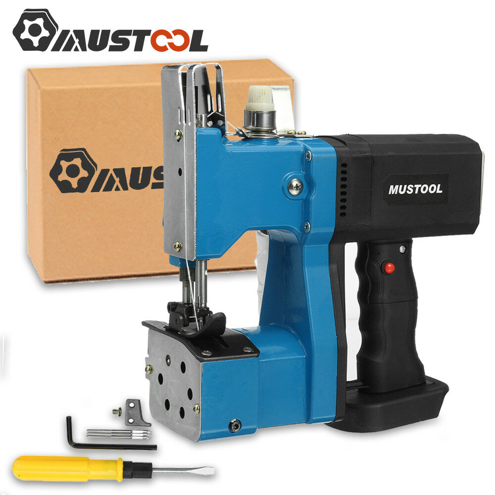

MUSTOOL 1000W Blue 24000RPM Electric Sewing Machine For Packing Bags For Express Service, Non-Woven Fabrics, Rice Bag