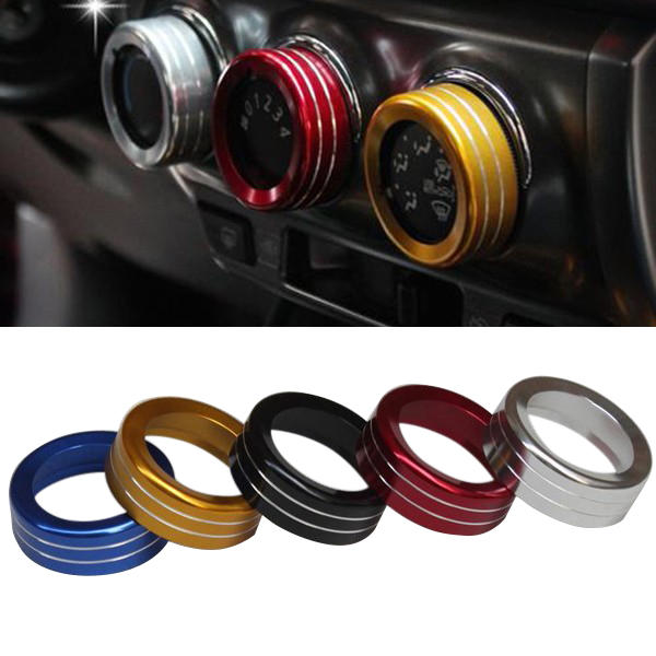 3pcs / Set Cars Alu Decoratie Stereo Air Conditioning Knop Ring voor Toyota YARiS L 14-15 Nieuwe Vios