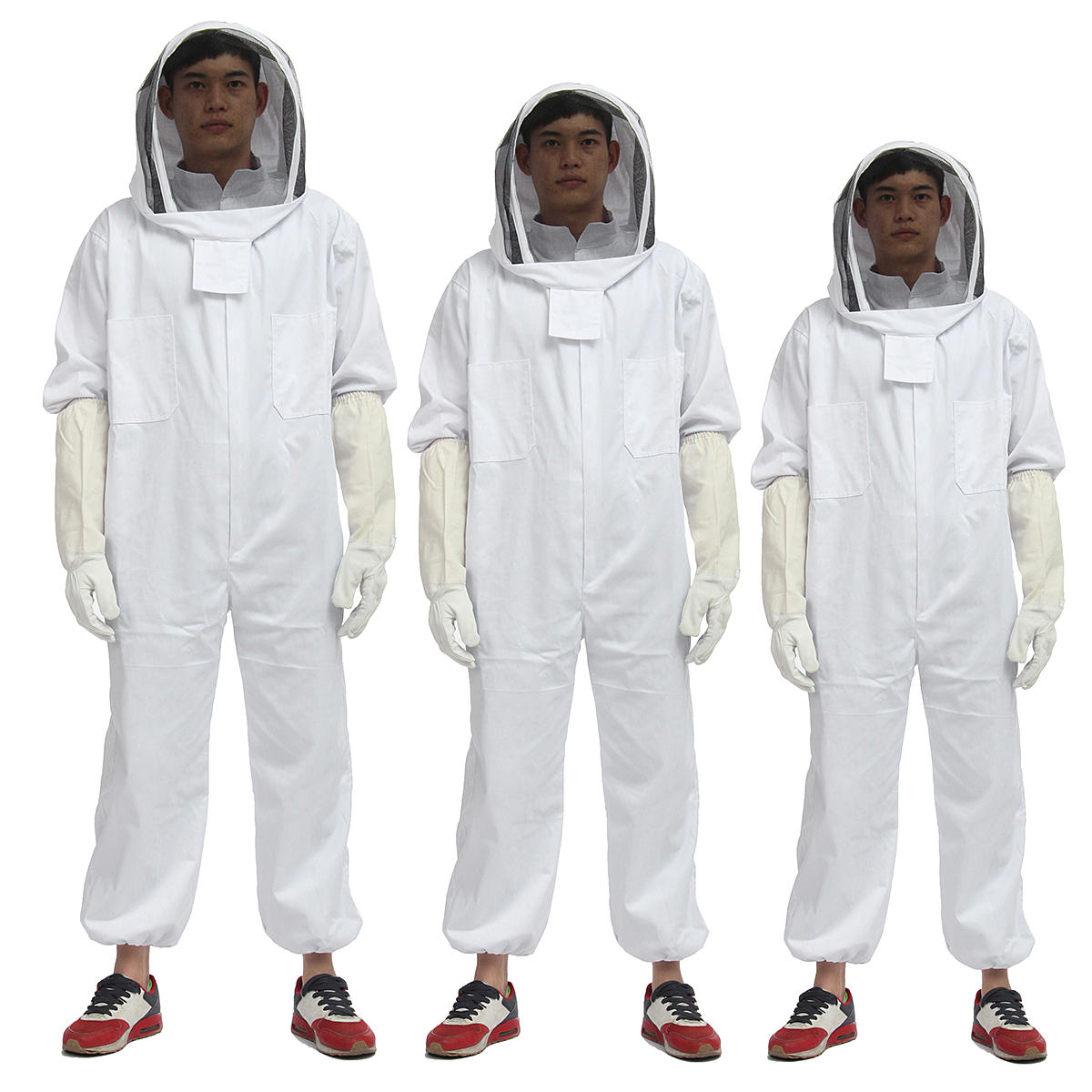 Beekeeper Beekeeping Protective Veil Suit Smock Bee Hat Gloves Full Body Thicken Set