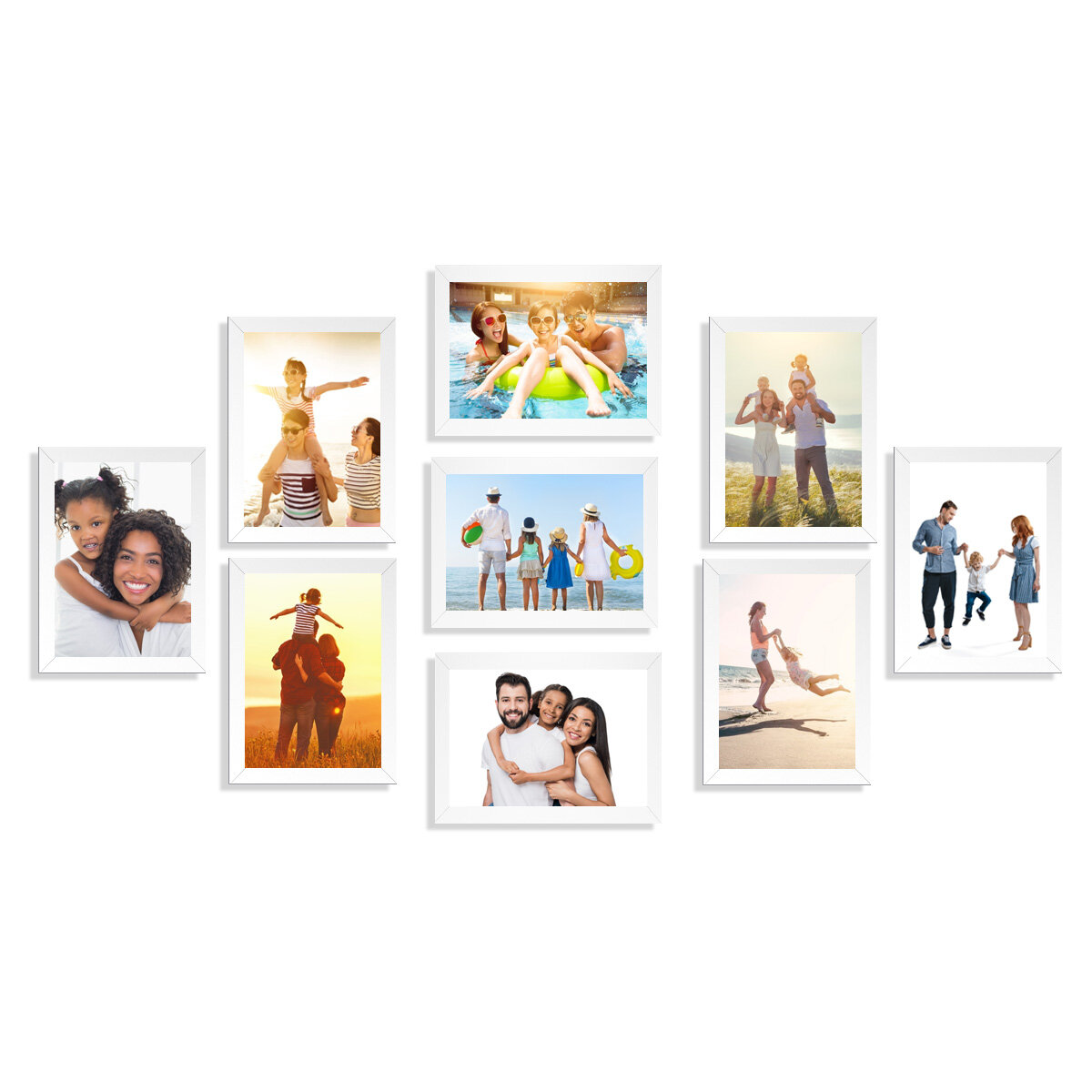 

9pcs Frame DIY Combination Photo Wall Home Decoration Waterproof Frame Staircase Living Room Bedroom Wall-hanging Creati