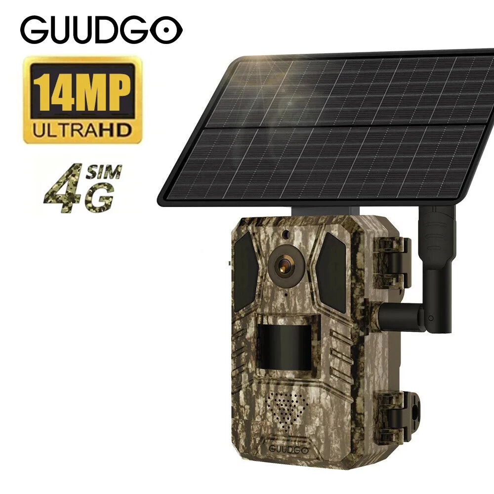 

Guudgo LS-HM1 4G 14MP Solar Powerd Hunting Trail Camera Color Night Vision PIR Motion Detection Outdoor Wildlife Trackin