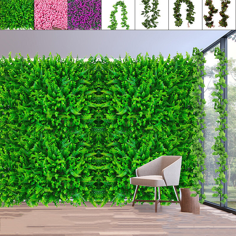 40x60cm Diy Artificial Plant Wall Plastic Home Garden Tv Background The Mal Banggood Usa - Fake Plant Wall Decor Ideas