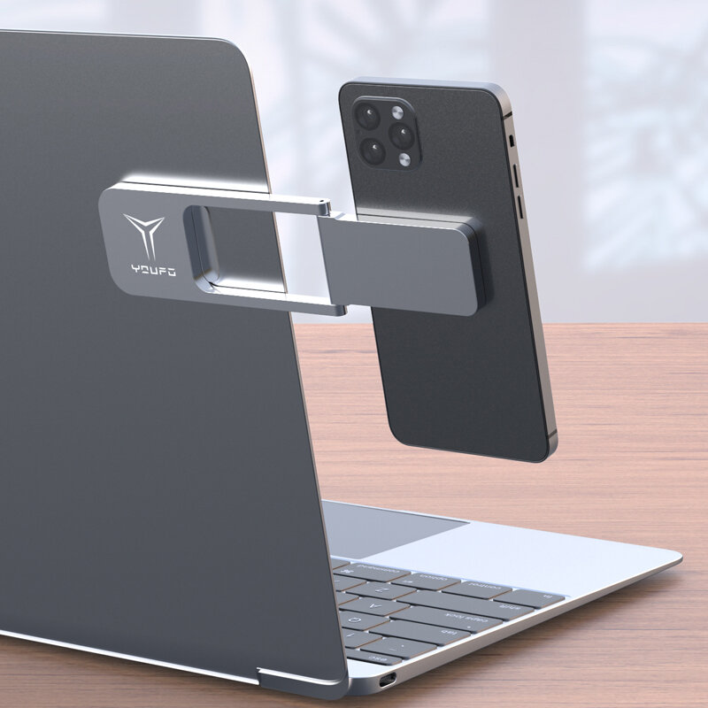 YOUFO FY25 2-IN-1 Dual Monitor Display Magnetic Macbook Stretching Side Mobile Phone Holder Mount De