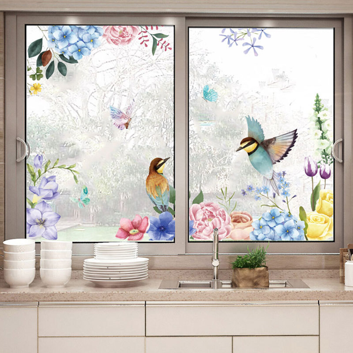 

Flower Birds Butterflies Wall Sticker Decals Art Decor Removable Decal Decoration Kids Baby for Home Office
