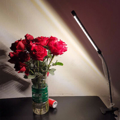 Clip-On LED Lamp USB Desk Bedside Table Reading Book LED Dimmable Light