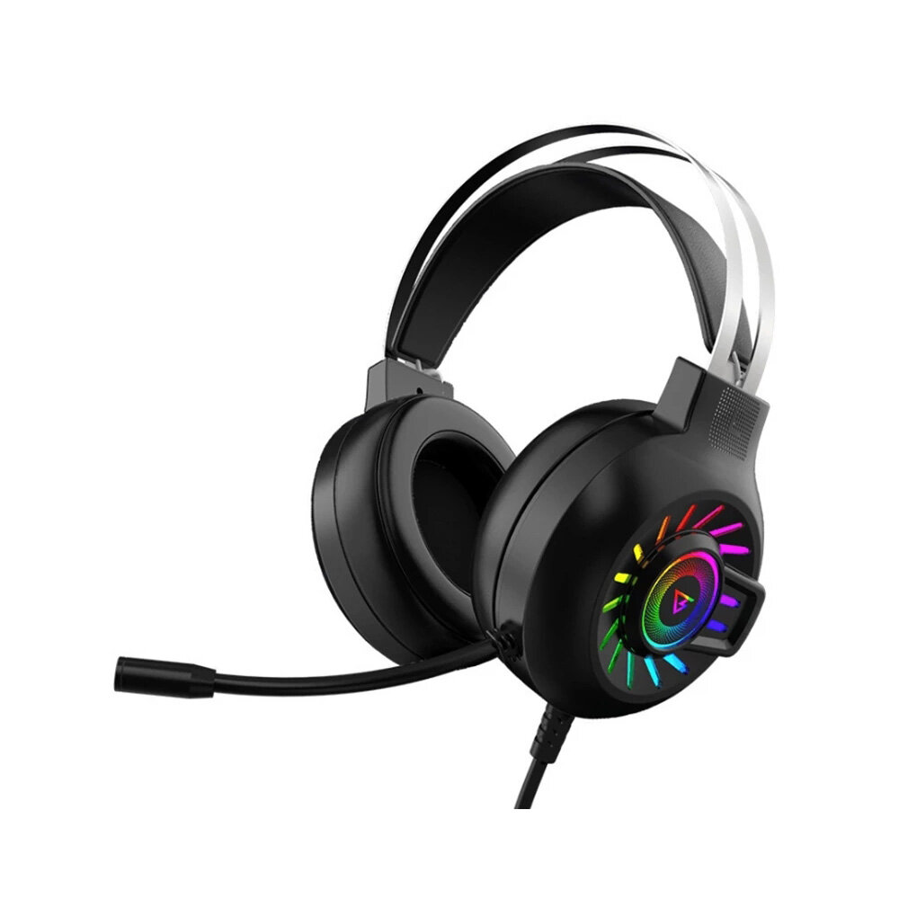 

WH H300 Gaming Headset 7.1 Virtual Surround Sound 50mm Unit RGB dynamic breathing Light Headphone Omni-directional Micro