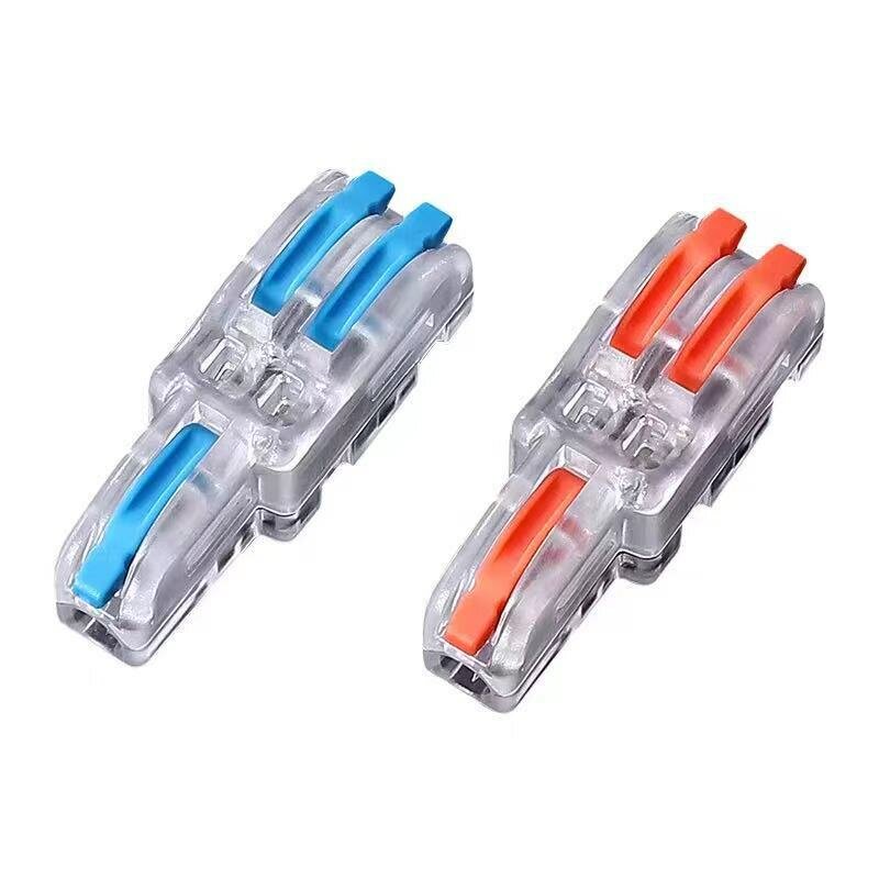 LUSTREON F12 Wire Connector 1 In 2 Out Color Handle Branch Terminal Transparent Shell Combined Butt-