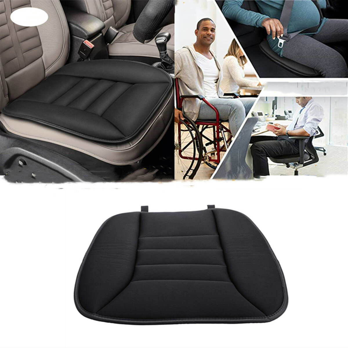 Tsumbay Auto Zitkussen Anti-slippen Soft Driver Seater Protector Pad TS-CC01 Memory Foam Universele 
