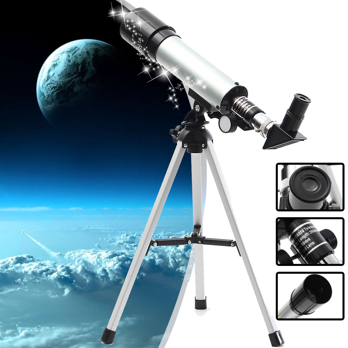 Telescópio monocular IPRee® 90X 50mm Telescópio refrator astronômico oculares refrativas com tripé para iniciantes