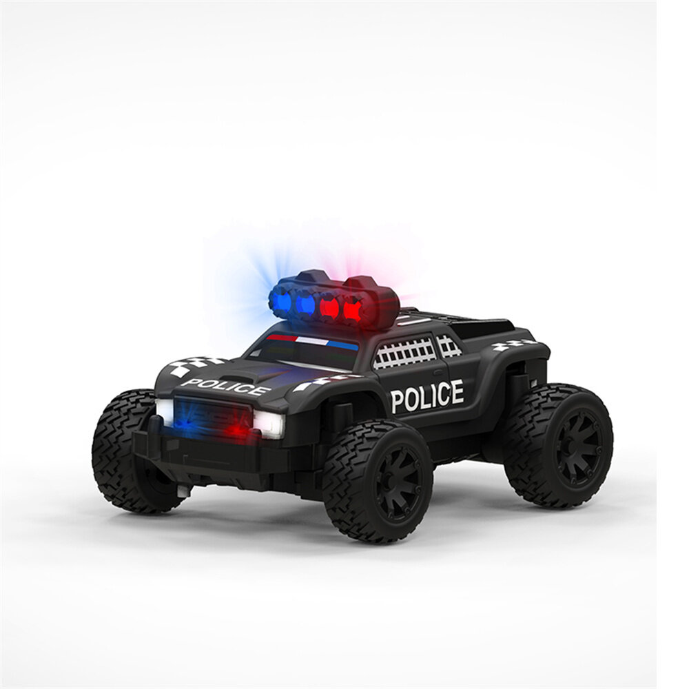 Turbo Racing C82 RTR 1/76 2.4G Mini RC Car Police Off-Road Truck LED Lights Full Proportional Vehicles Model Kids Childr