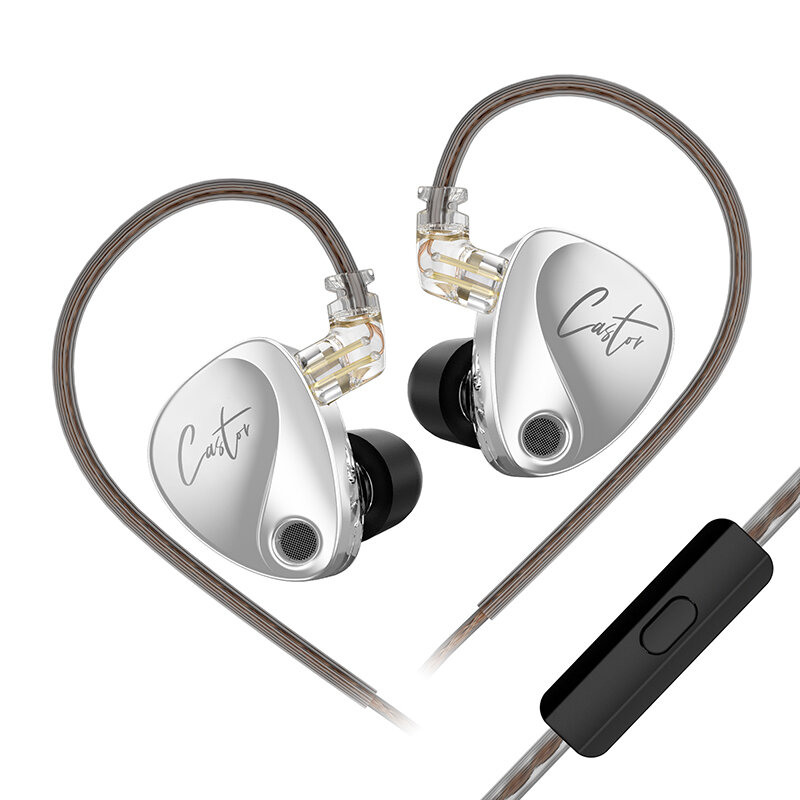 

KZ Castor Wired Earphone Tuning Adjustable Dual Drivers IEM HiFi Sound Deep Bass 3.5mm Wired In-ear Earphone Headphone