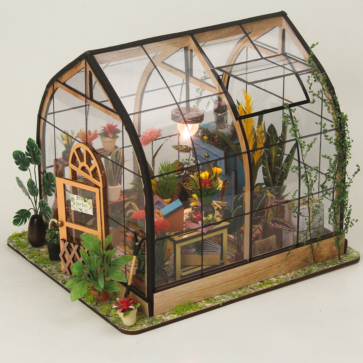 

DIY Garden Dollhouse Kit Miniature Greenhouse Building Model Room Box Wooden Dollhouse for Adult Kids Toys Birthday Gift