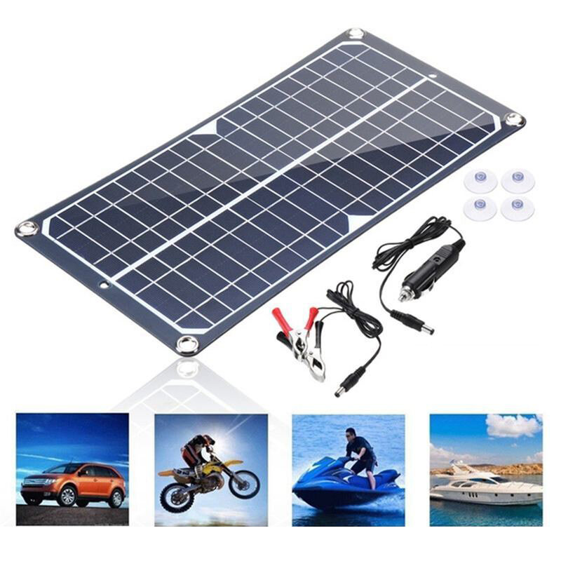 100W 18V Monocristalino Solar Panel Dual USB Portátil Batería Cargador Coche RV barco Cargador portátil al aire libre cámping Viaje