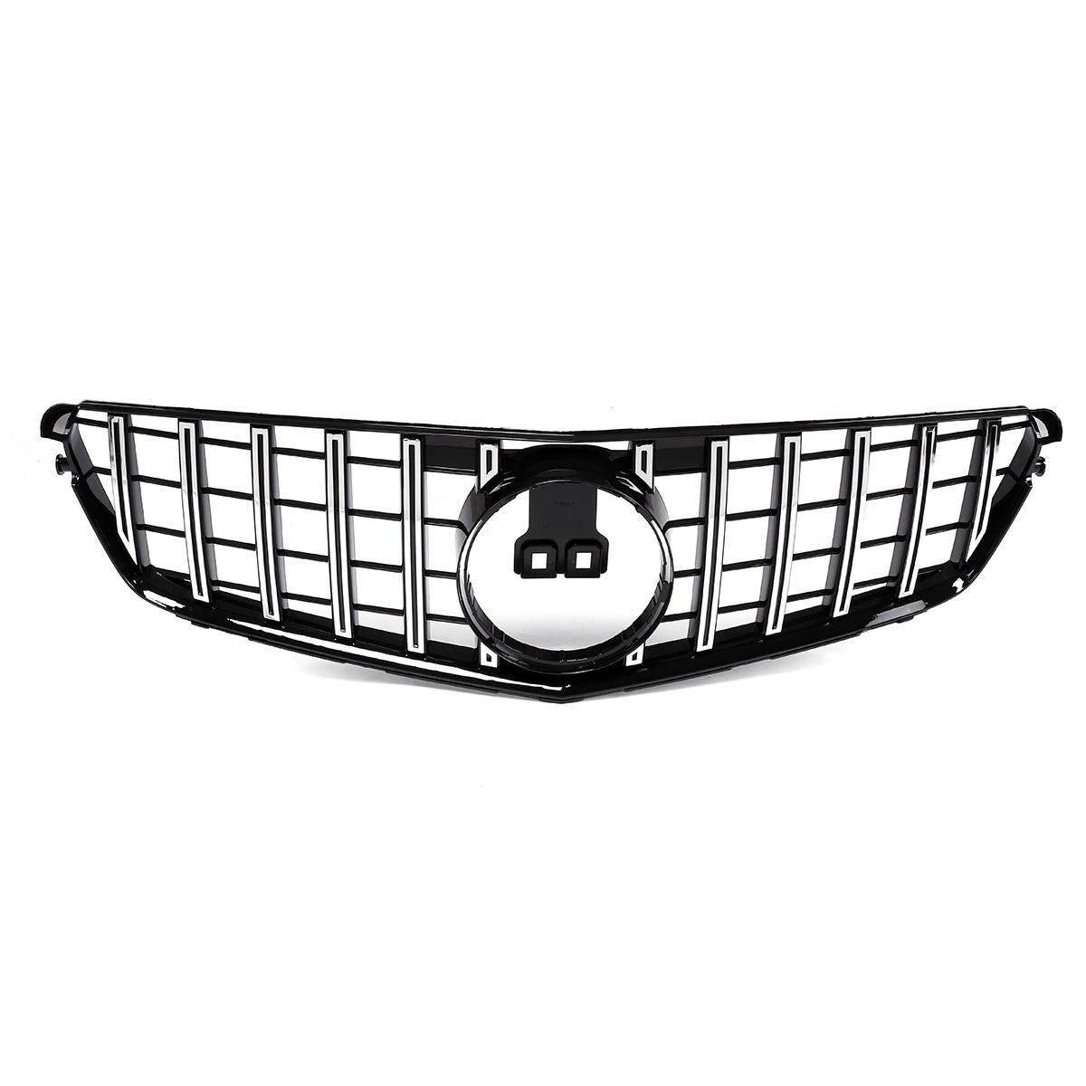 Chrome Silver GT R AMG Style Front Grill Grille For 08-14 Mercedes Benz C-Class W204 C200 C300
