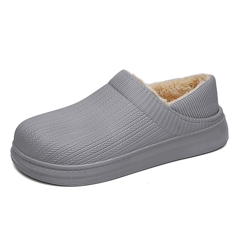 Men Comfy Wide Fit Round Toe Warm Easy Slip-on Home Slippers