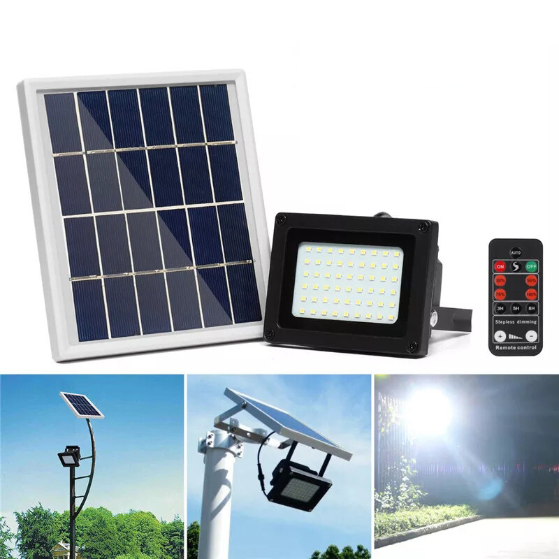 400LM 54 LED Solar Panel Flood Light Spotlight Project Lamp IP65 Waterproof Outdoor Camping Emergenc