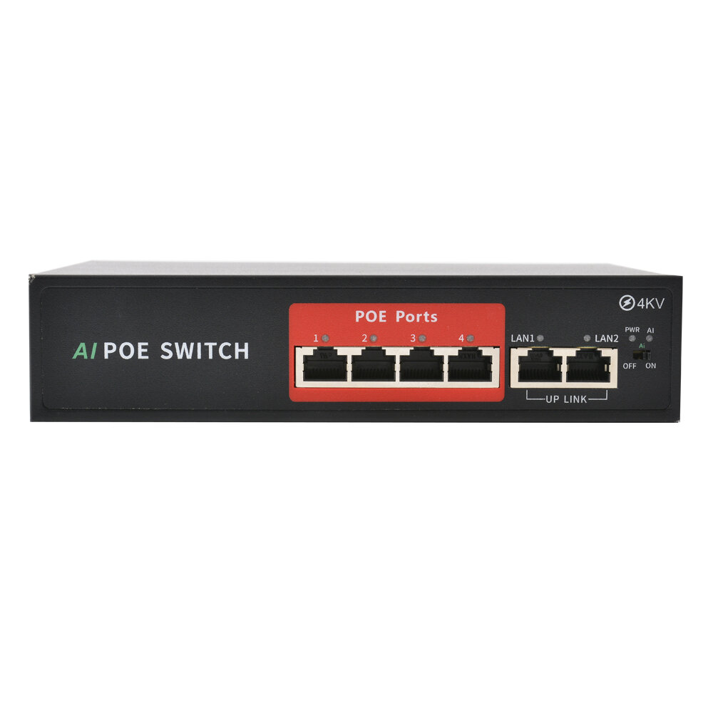 6 Port Ethernet Switch POE Netwerk Switch Ethernet Splitter 10/100 Mbps 250 m 48 V Transmissie Netwe