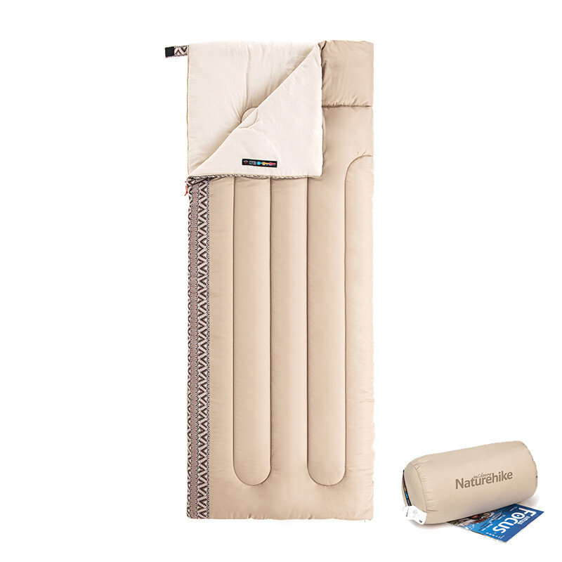 Naturehike L150 シングルサイズの寝袋、快適なコットン製超軽量、洗えるエンベロープタイプ、アウトドアキャンプに最適