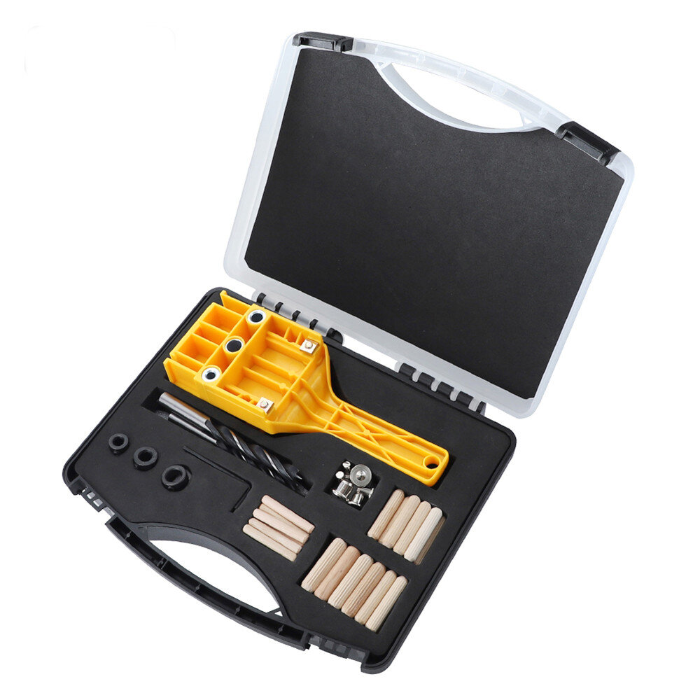 Hand-held Woodworking Dowel Jig Hole Punch Set with Storage Case ABS Plastic Wood Board Connection 6/8/10mm Hole Locator