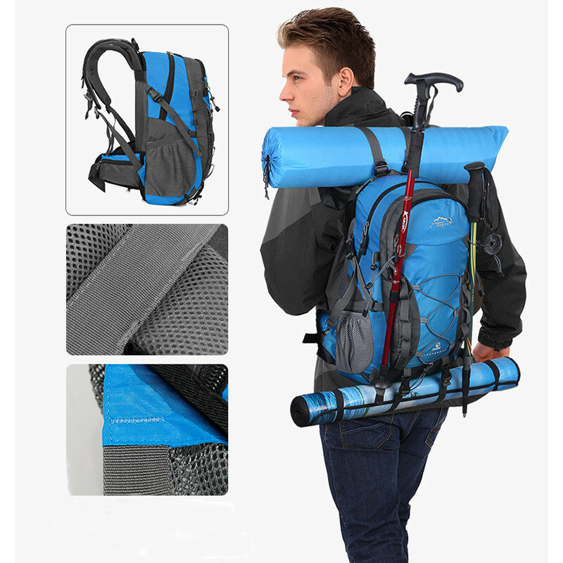 Inoxto 40L großer Kapazität Outdoor-Leichtgewichtsrucksack wasserdichtes sportliches Taschendesign für Reisen, Bergsteigen, Trekking