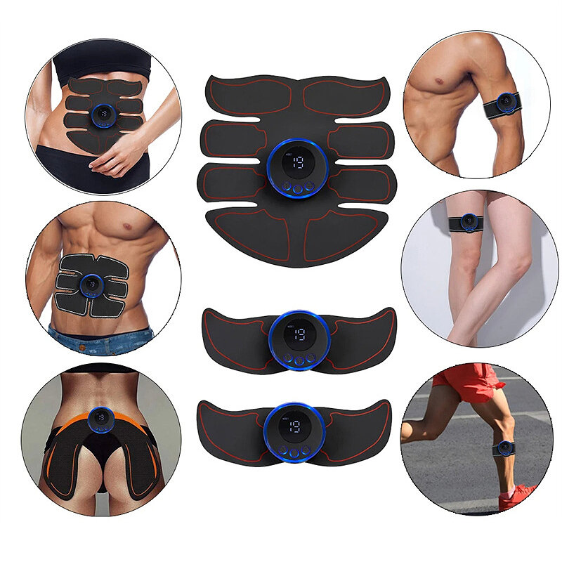 6 Modes Strength Enhands Smart Fitness Abs Massager 19 Levels Intensity Abdominal Trainer for Home Office Body Building