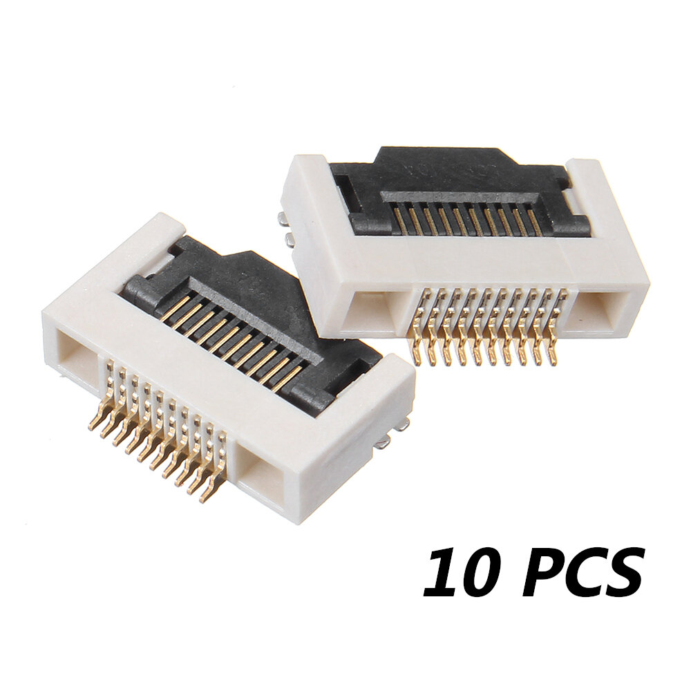 10 PCS FPC 0.5MM H2.55 10P Connector Flip Lower Interface Buttom Port For FPV Monitor Goggles Displa