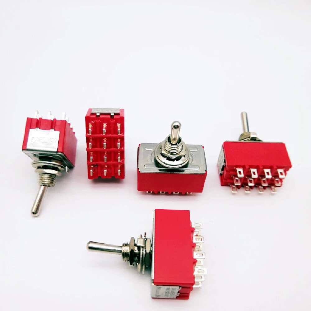 

1pcs Red Mini 12pin 2/3position Toggle Switches On-On Mini Toggle Switches 6A/125V2A/250V AC MTS-402 Push Button Switch