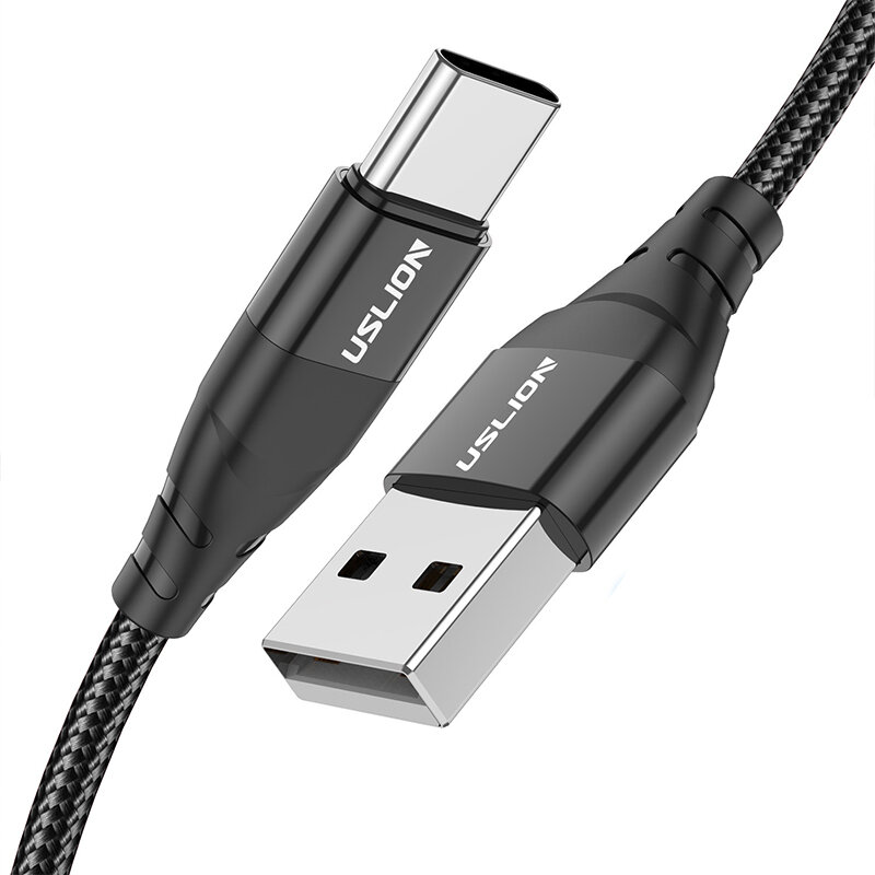 

USLION 3A USB-A to Type-C Cable QC3.0/2.0 FCP AFC Fast Charging Data Transmission Copper Core Line 1M/2M Long for Huawei