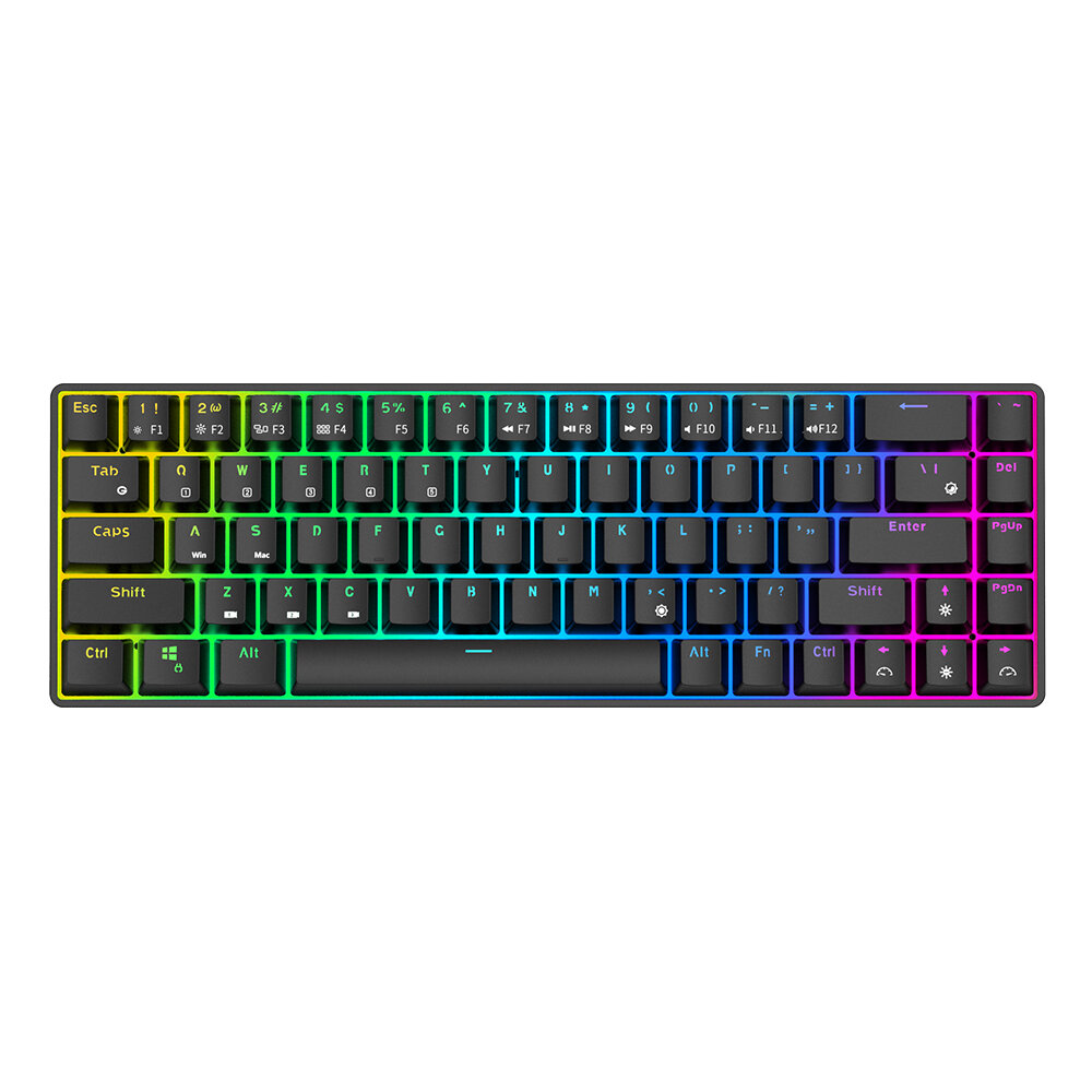 Royal Kludge RK68/RK855 Mechanical Keyboard 68 Keys TTC Switch Hot Swappable Dual Mode Wireless bluetooth 5.1 Type-C Wired RGB Backlit RK68 Gaming Keyboard