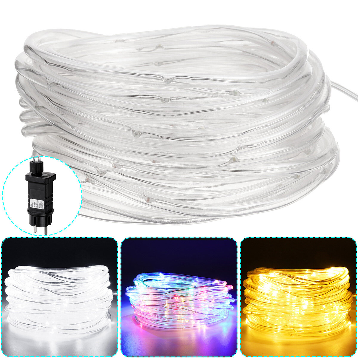 10M 100LED Outdoor Tube Rope Strip String Light RGB Lamp Xmas Home Decor Lights met EU Plug