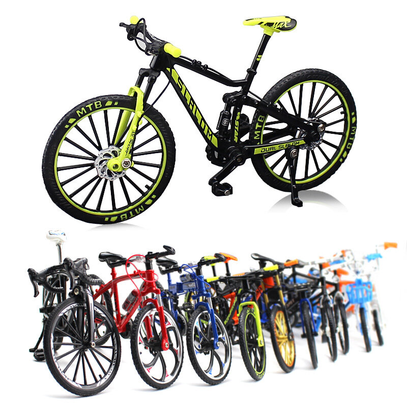 BIKIGHT Mini 1:10 Model Alloy Toy Bicycle Diecast Metal Finger Mountain Downhill Bike Racing Bend Road Simulation Collec
